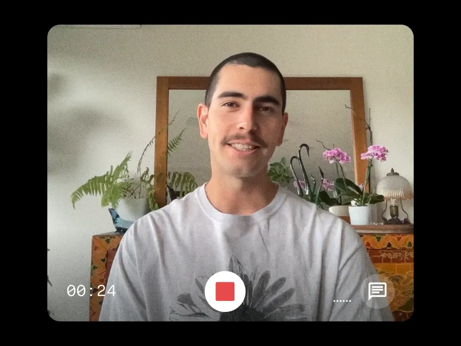 Recording a customer story to camera in Signal